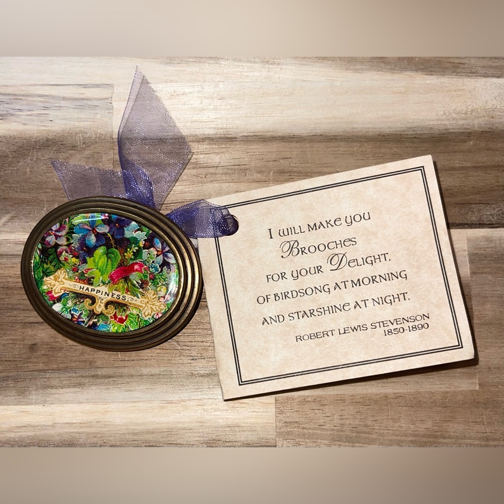 Antique Brass Brooch The Cameo Collection Carolyn Whitaker Two Women - Happiness